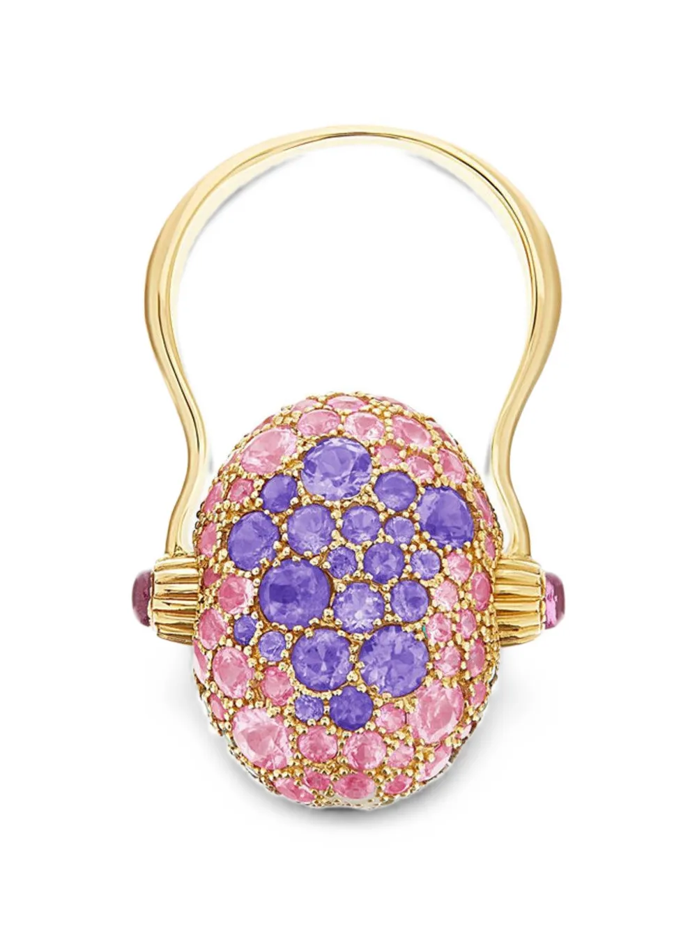 NANIS large Reverse Double Face multi-stone ring - Oro