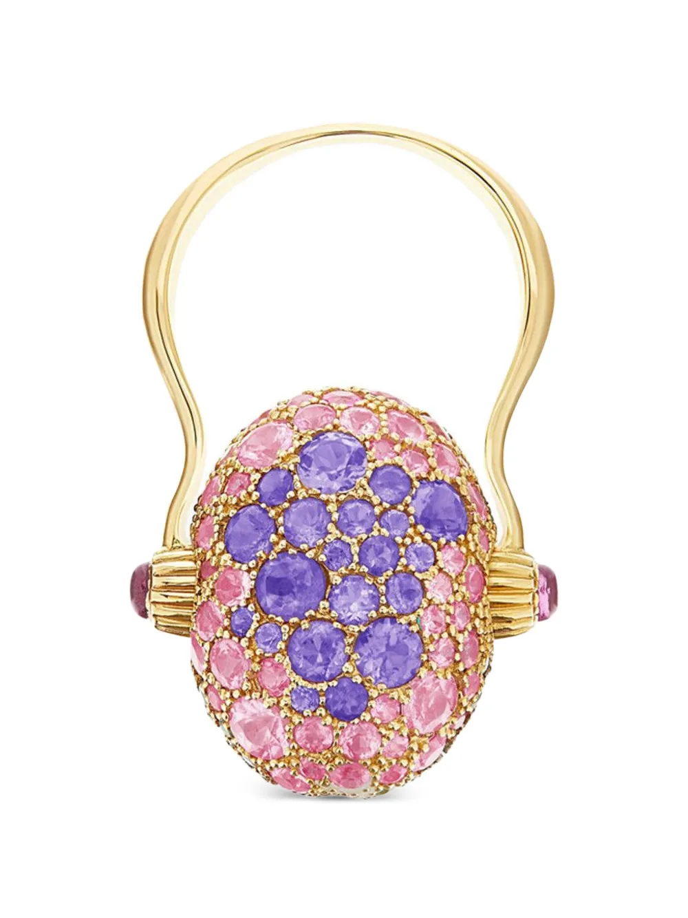 NANIS large Reverse Double Face multi-stone ring - Oro