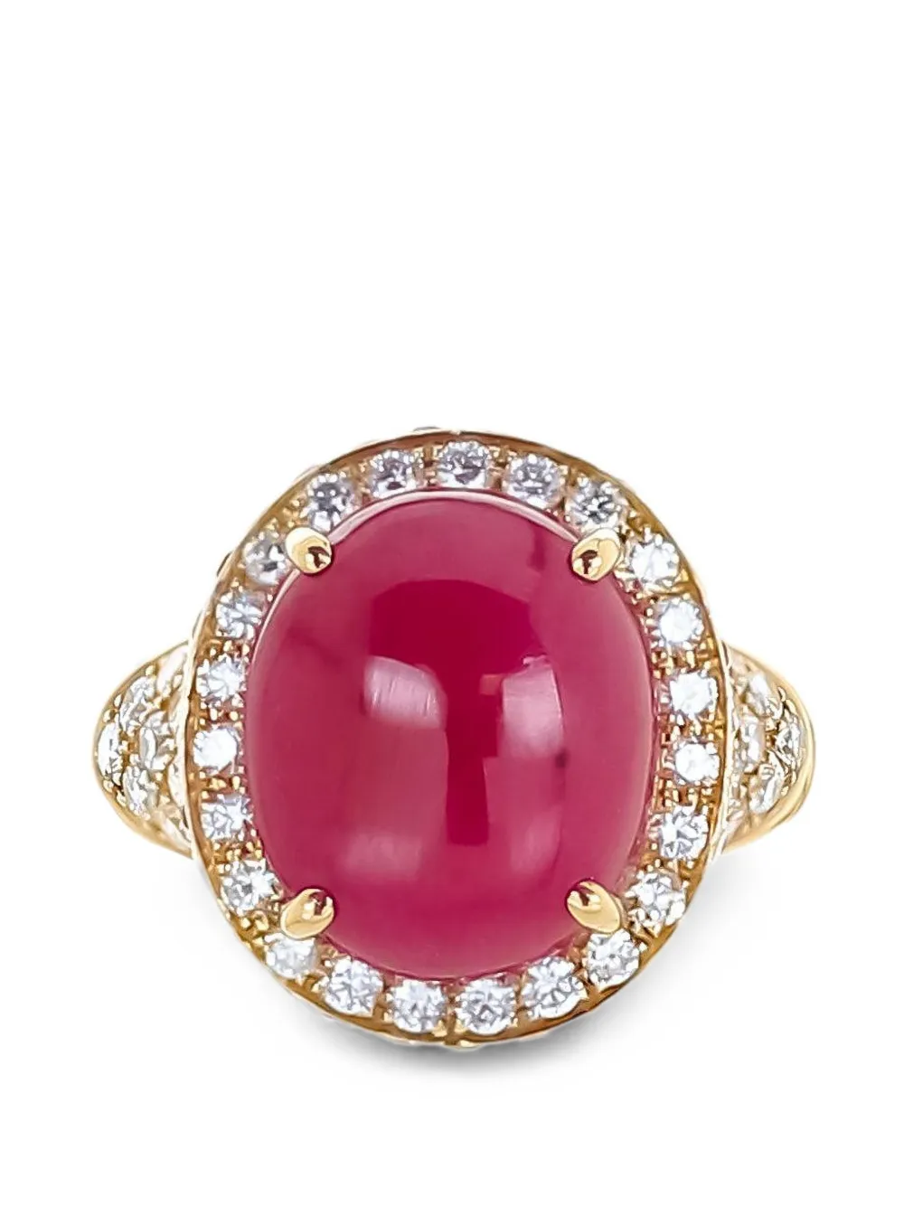 Alexander Laut ruby and diamond halo ring - Oro