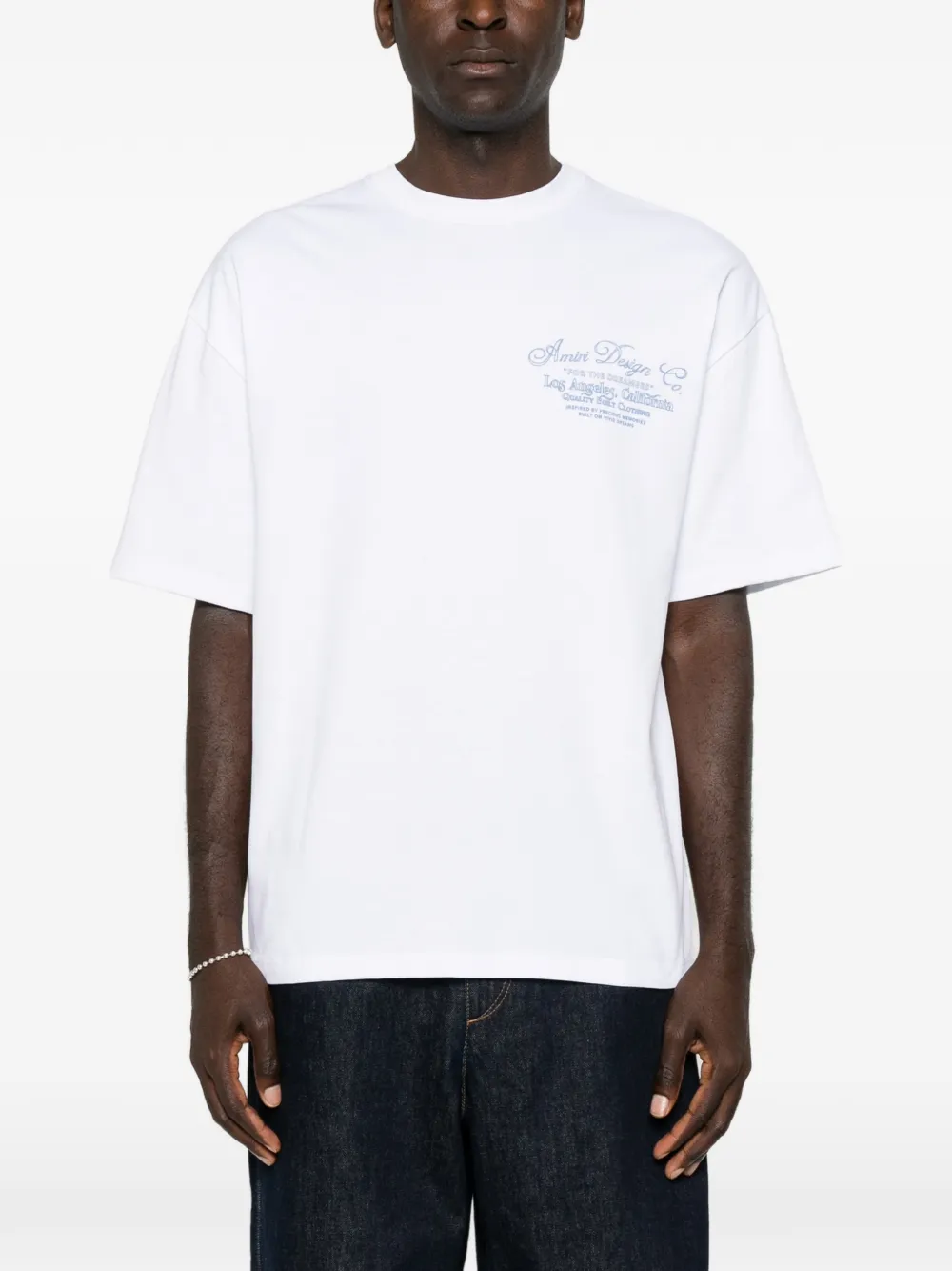 AMIRI T-shirt met logoprint met ronde hals Wit
