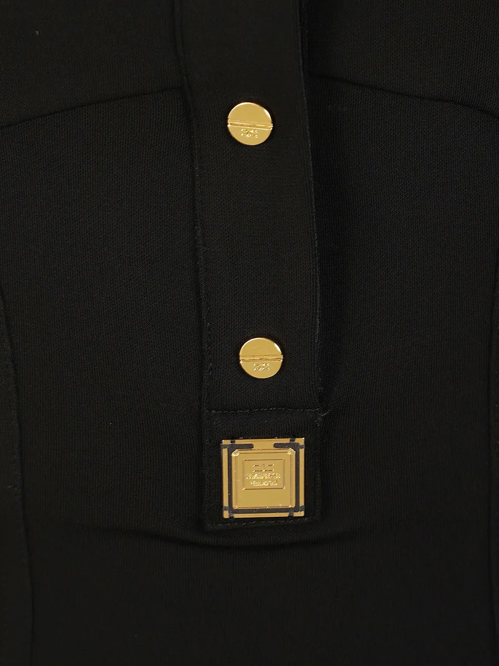Elisabetta Franchi Body met lange mouwen en logoplakkaat Zwart