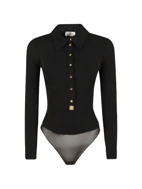 Elisabetta Franchi logo-plaque long-sleeve bodysuit