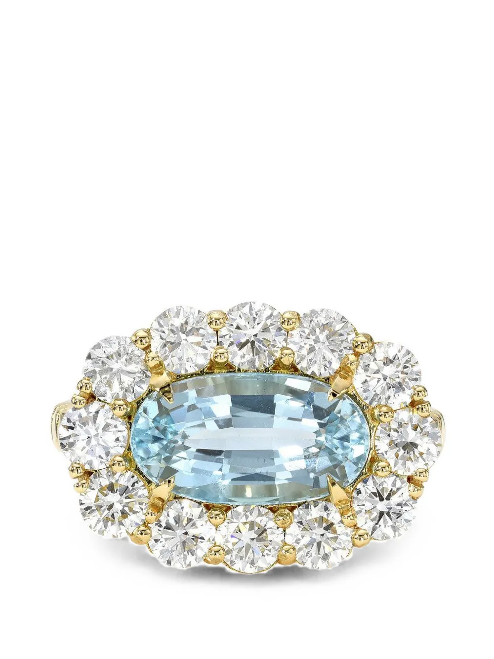 Retrouvaí Heirloom aquamarine and diamond ring - Gold