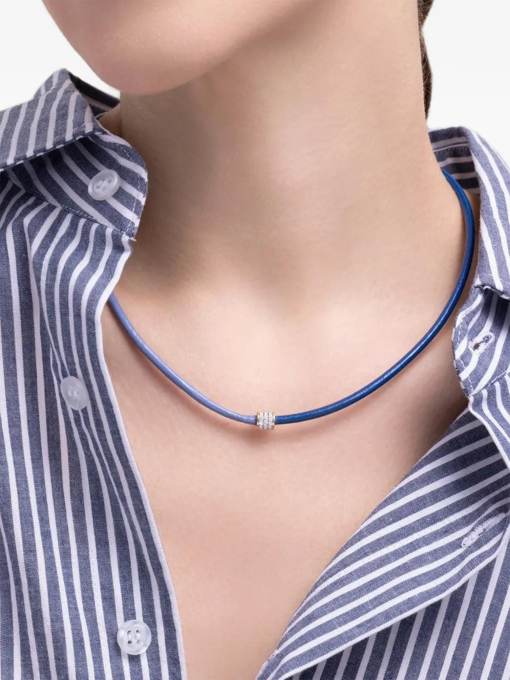 EDINA KISS diamond and sapphire cord necklace