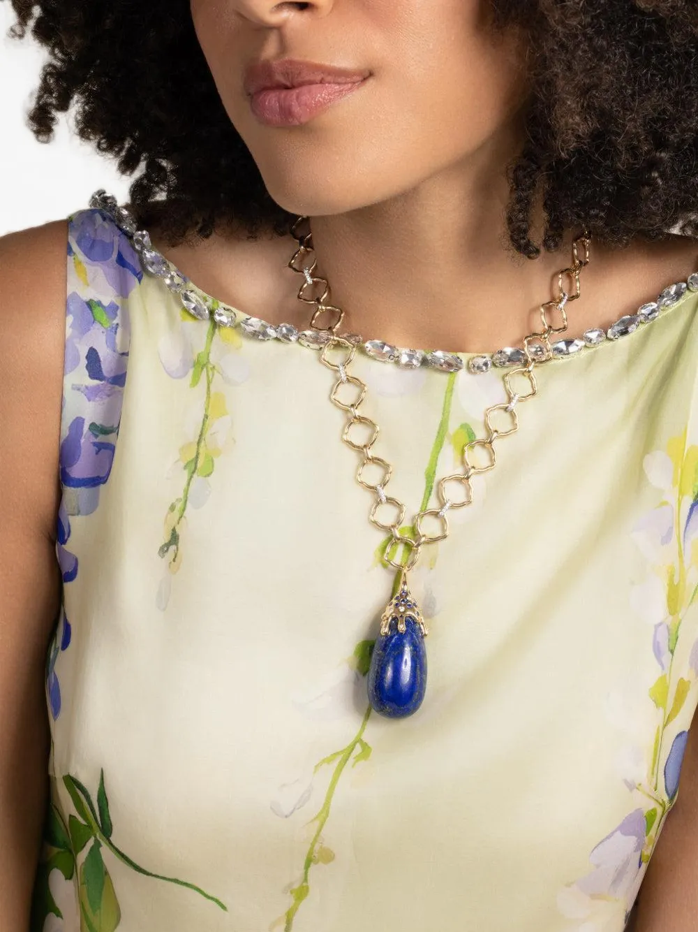 EDINA KISS multi-stones dripping pendant - Gold