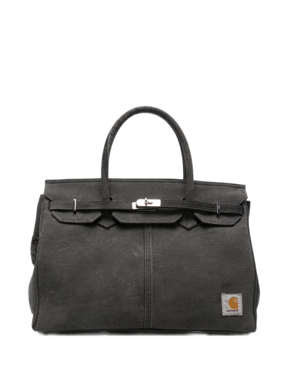 ANOTHER CHANCE buckle-fastening logo-patch tote bag - Grigio