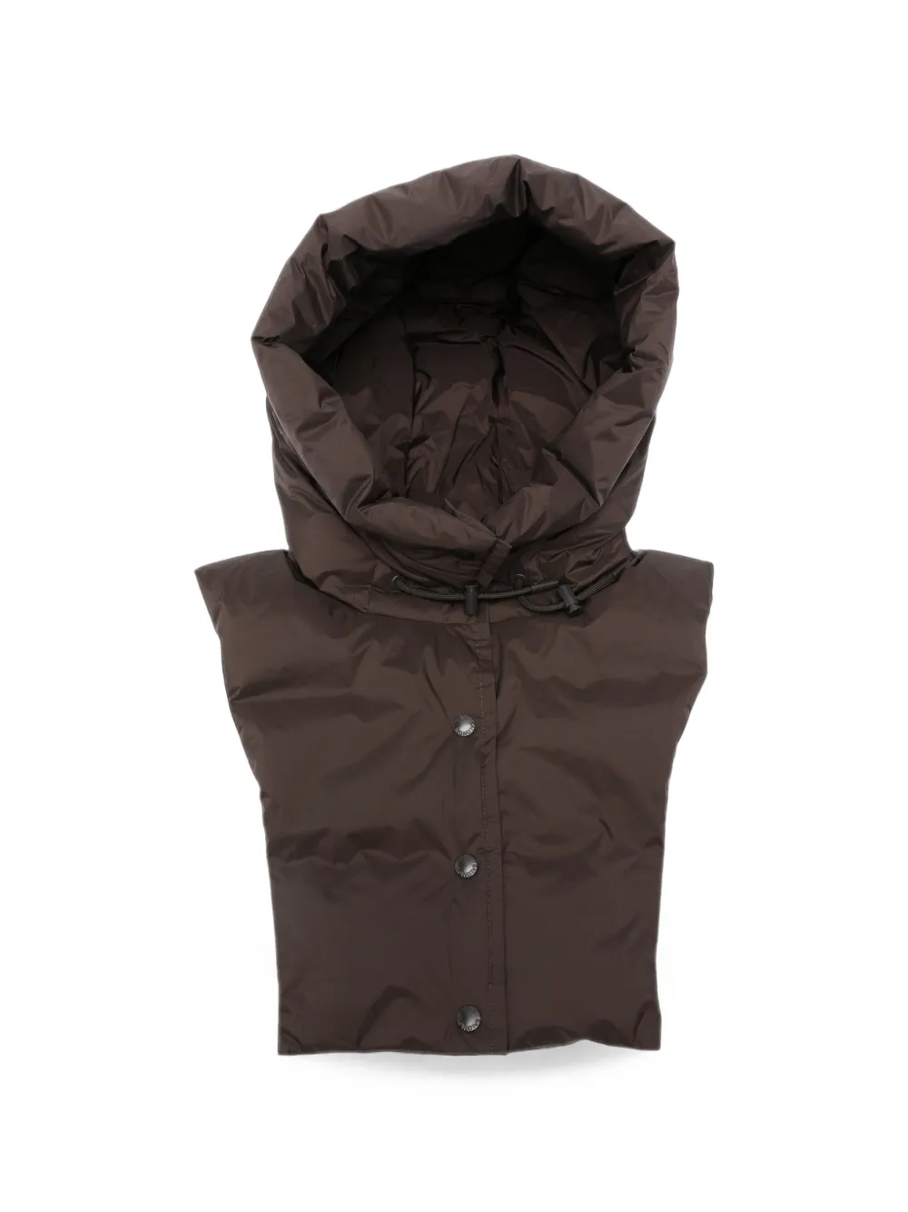Yves Salomon Cappuccio imbottito con coulisse - Marrone