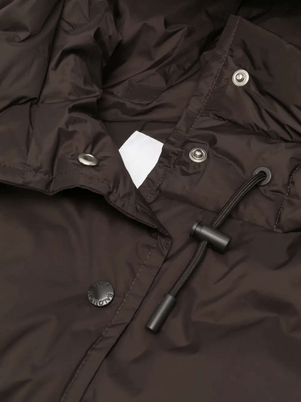 Yves Salomon Gewatteerde hoodie met trekkoord Bruin