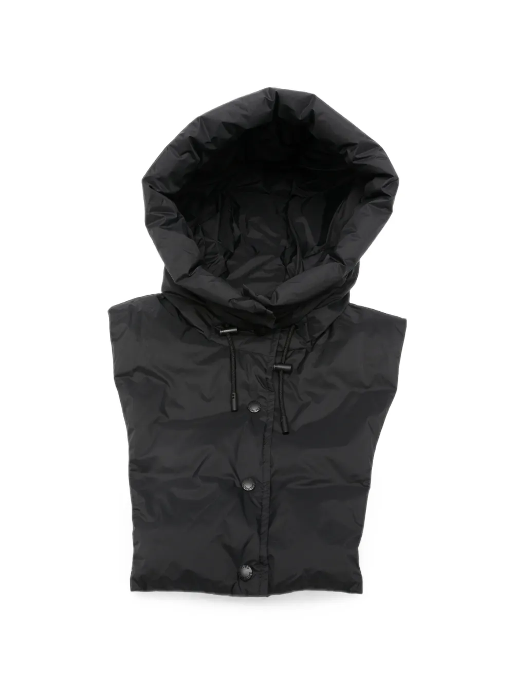 Yves Salomon padded drawstring hood - Nero