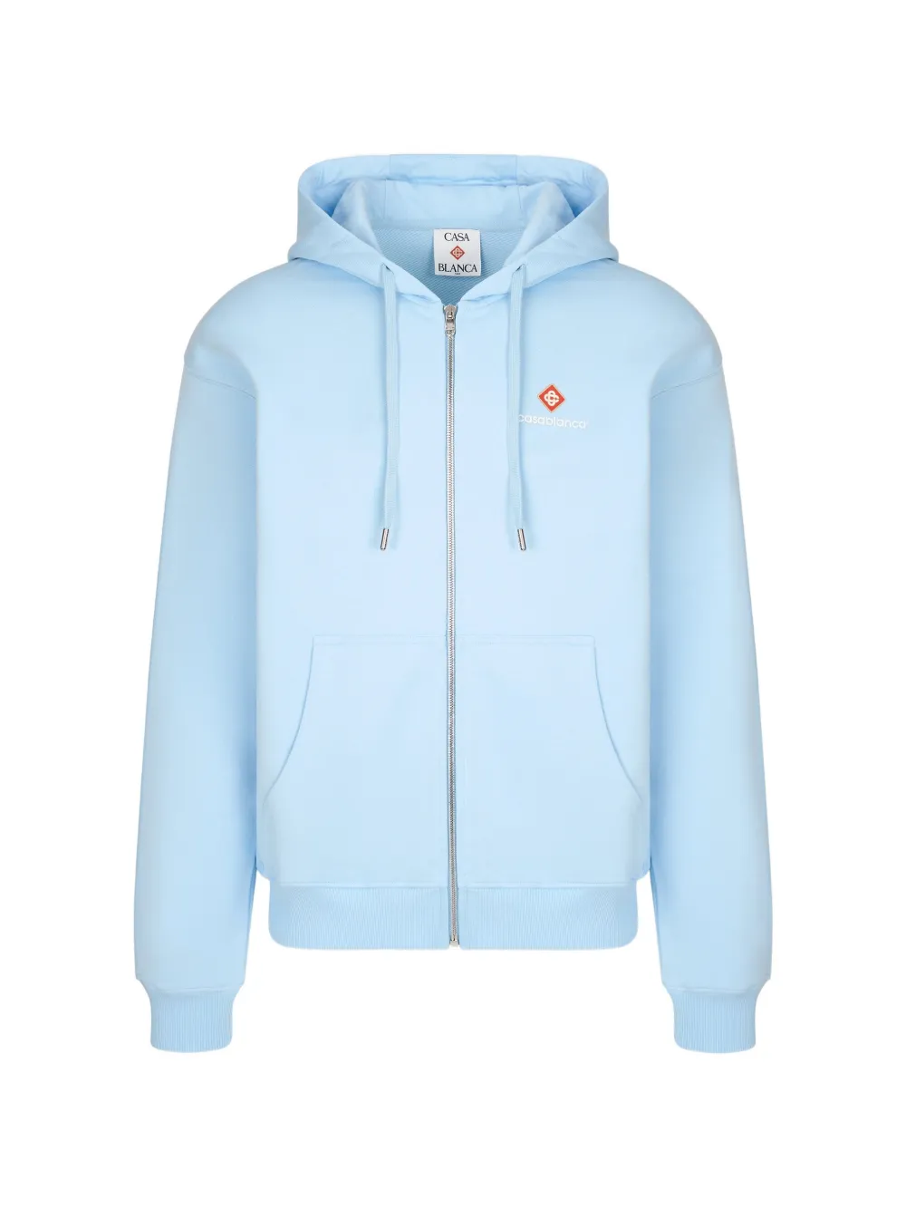 Casablanca logo-print zip-up hoodie - Blu