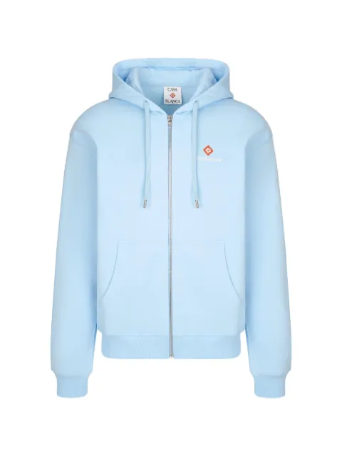 Casablanca logo-print zip-up hoodie