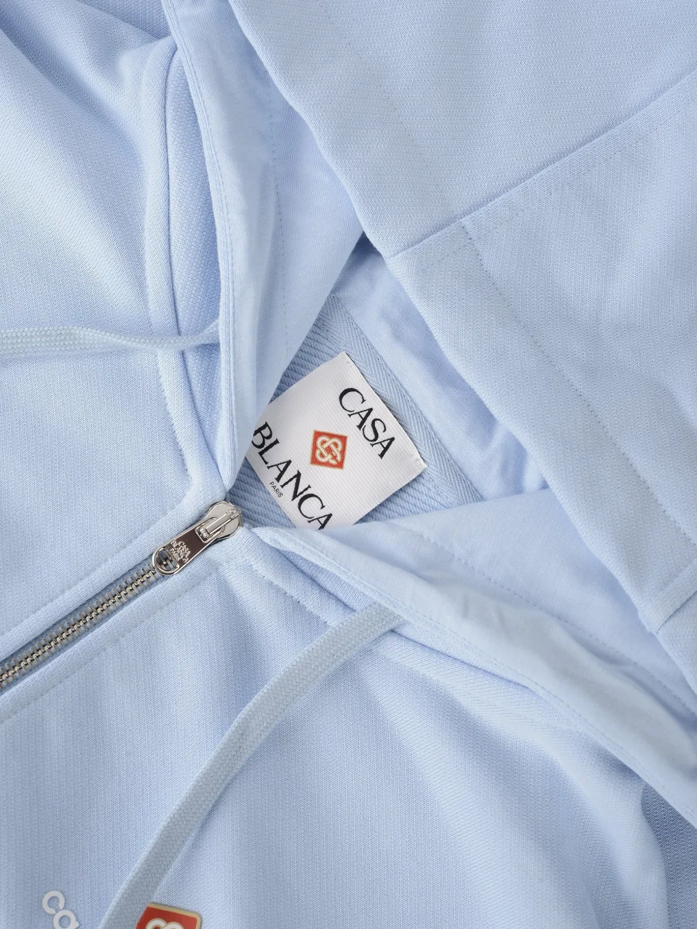 Casablanca logo-print zip-up hoodie Blauw