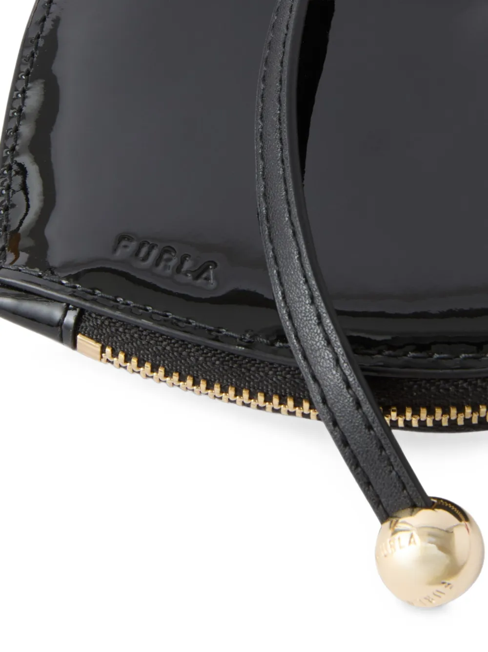 Furla Hartvormige lakleren portemonnee Zwart