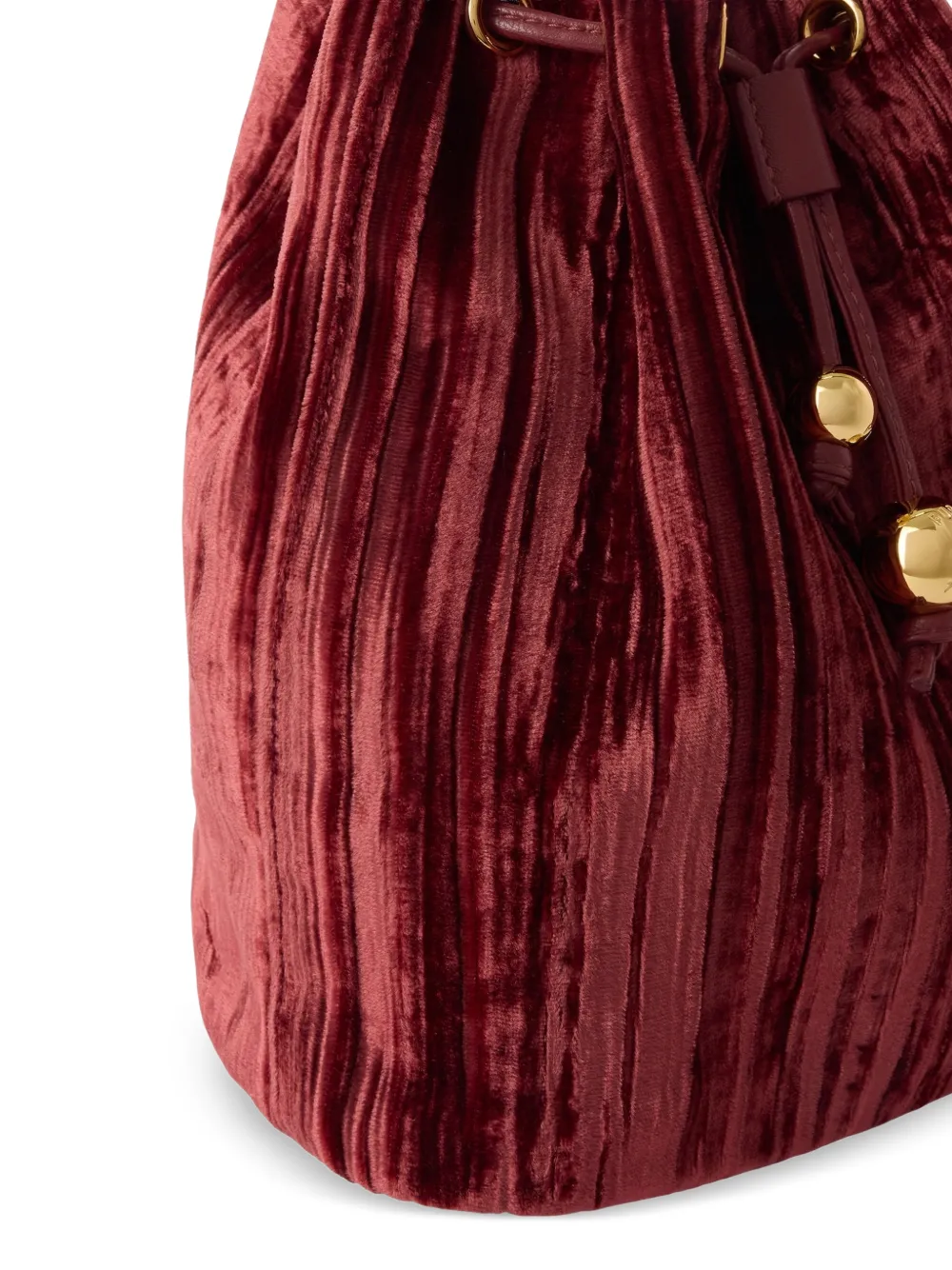 Furla Fluwelen bucket-tas met gekreukt effect Rood