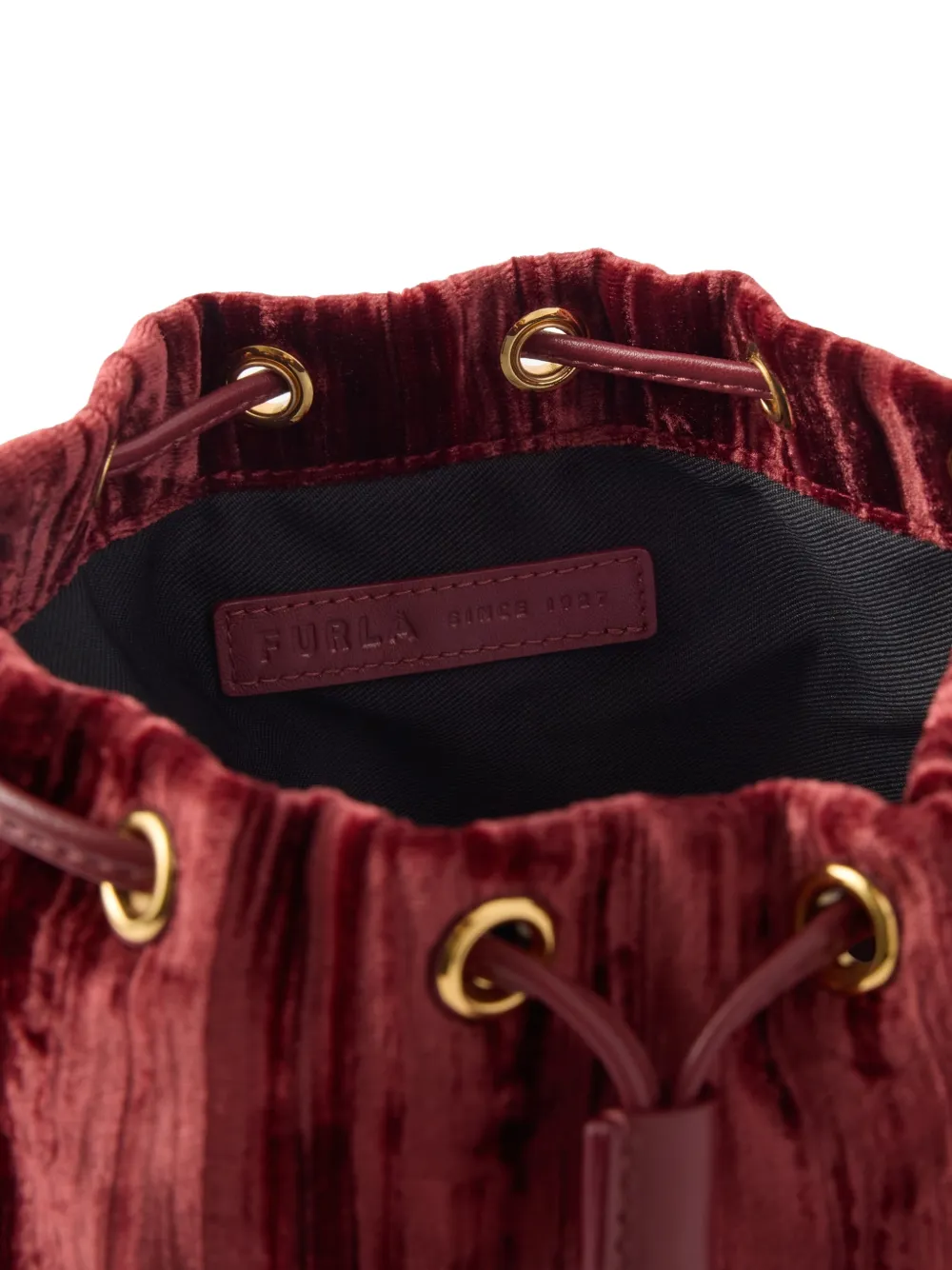 Furla Fluwelen bucket-tas met gekreukt effect Rood