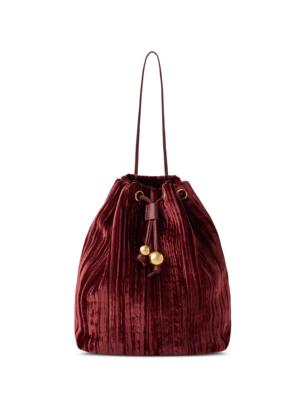 Furla Borsa a secchiello in velluto increspato - Rosso
