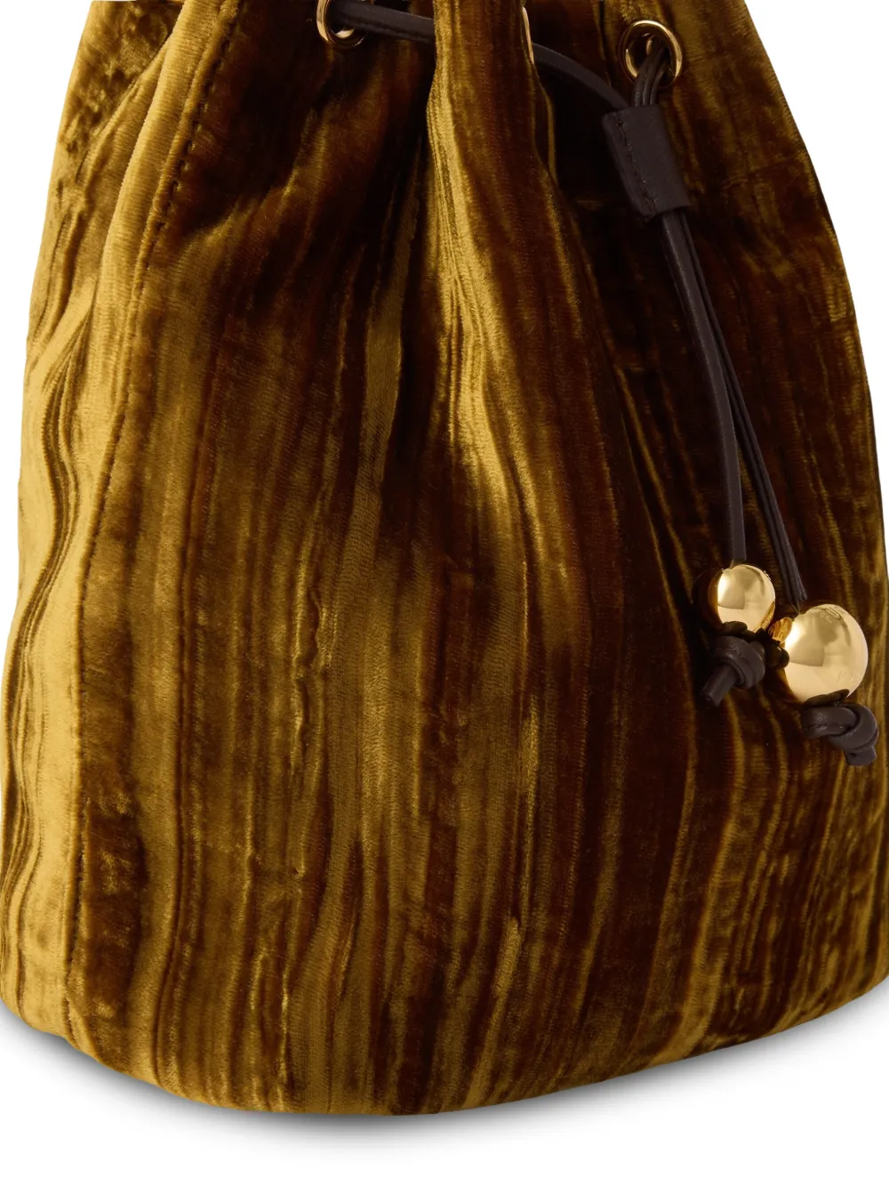 Furla Fluwelen mini-tas met trekkoord Bruin