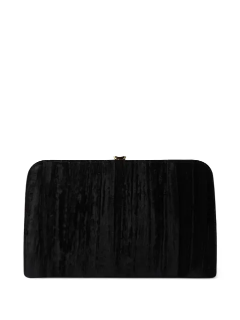 Furla crushed-effect clasp-fastening clutch bag