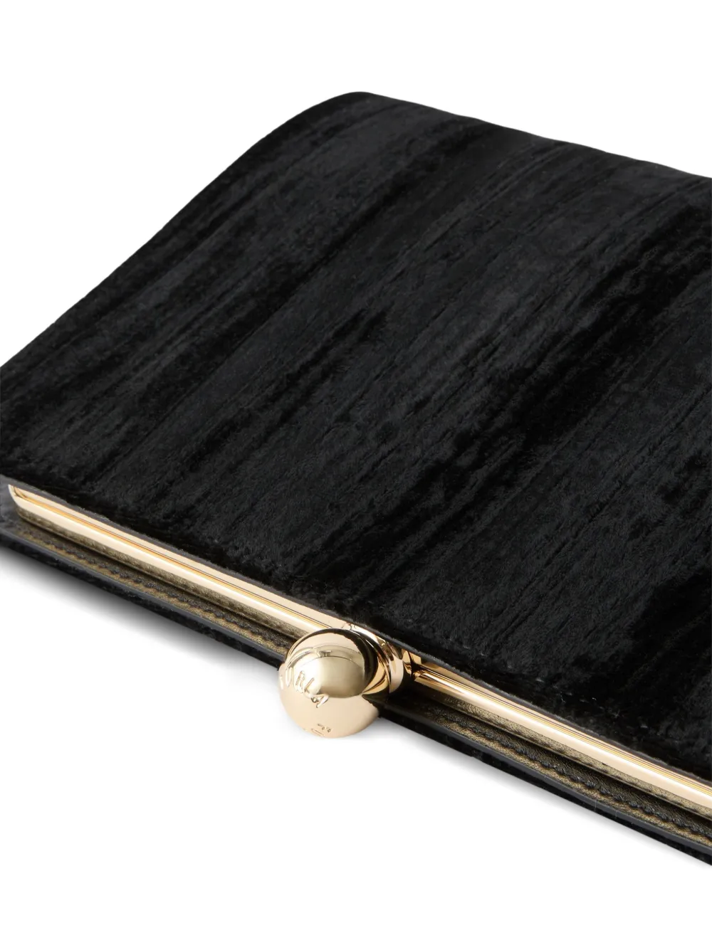 Furla crushed-effect clasp-fastening clutch bag Zwart