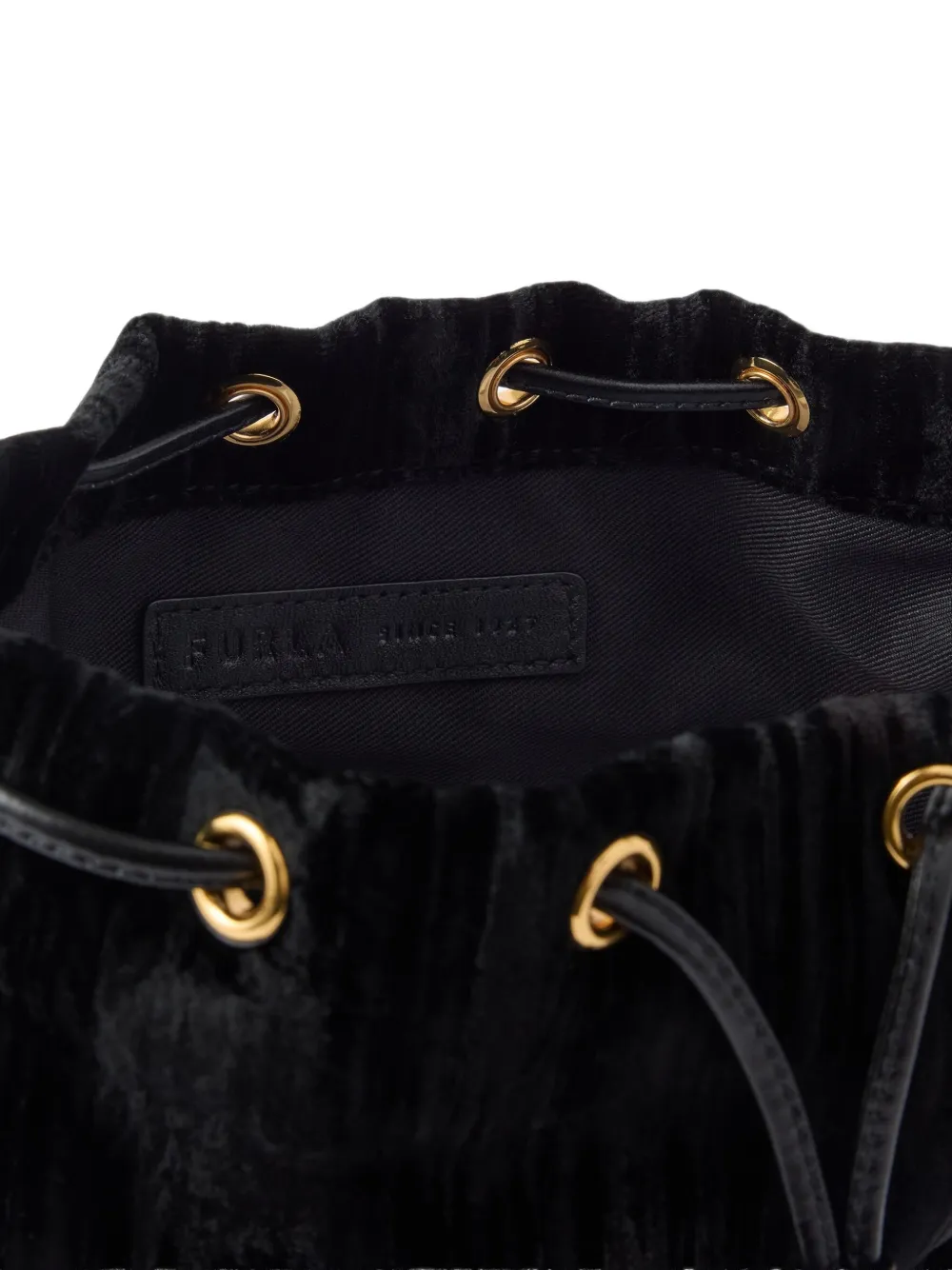 Furla Fluwelen bucket-tas Zwart