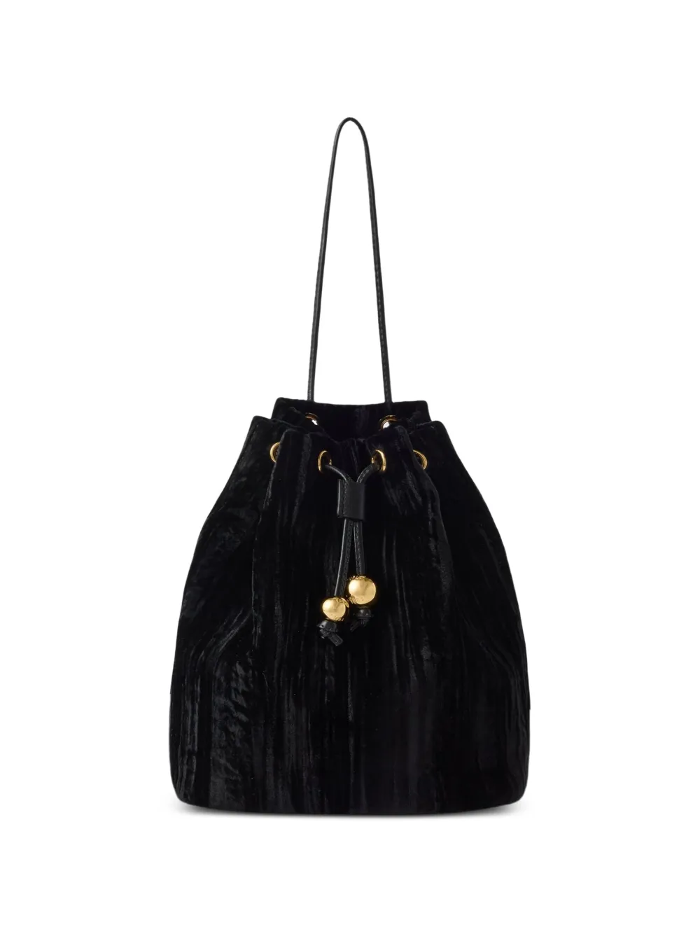 Furla Borsa a secchiello in velluto con effetto schiacciato - Nero