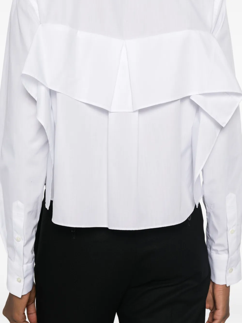 sacai ruffled cropped shirt Wit