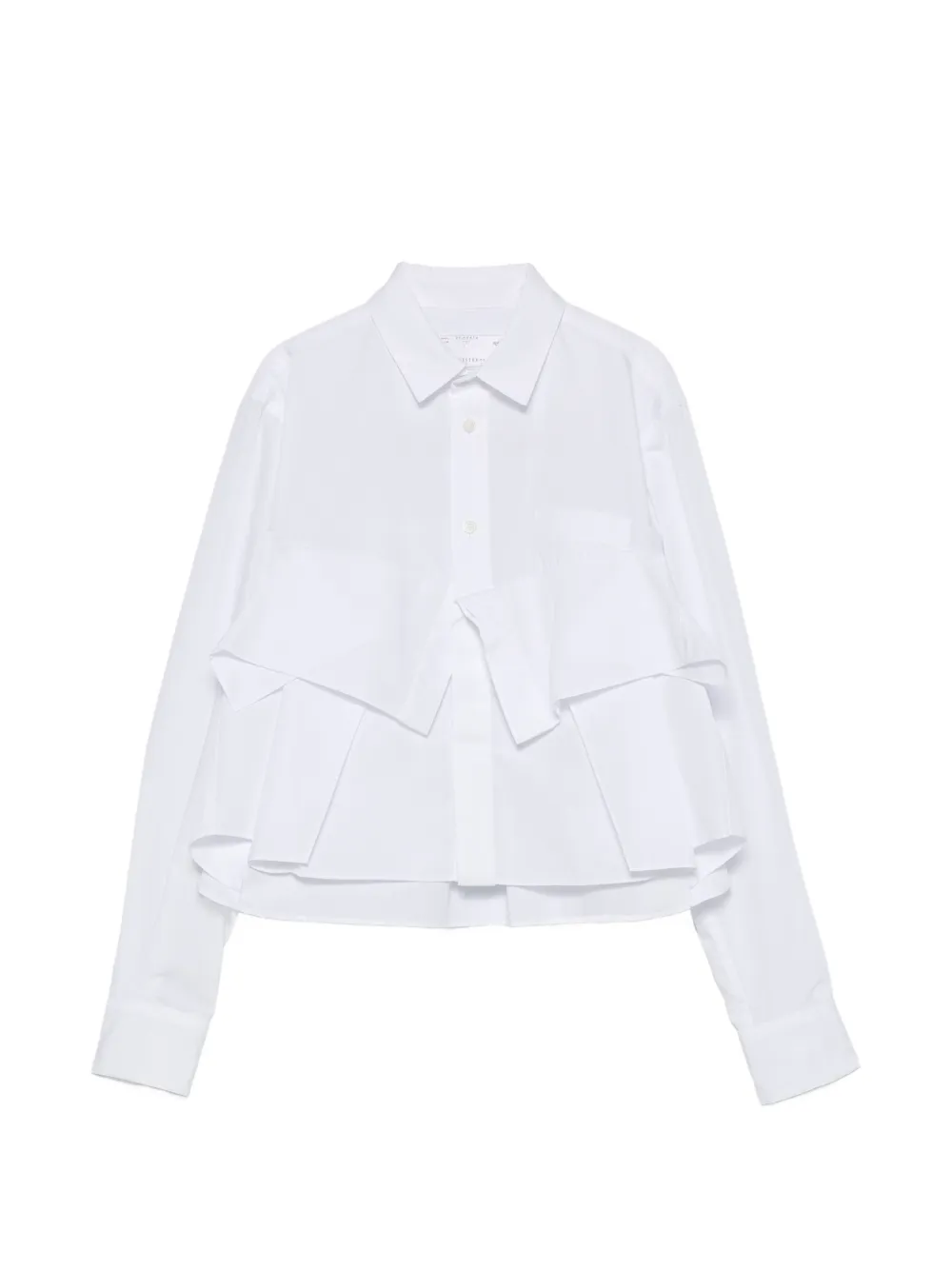 Sacai ruffled cropped shirt Wit