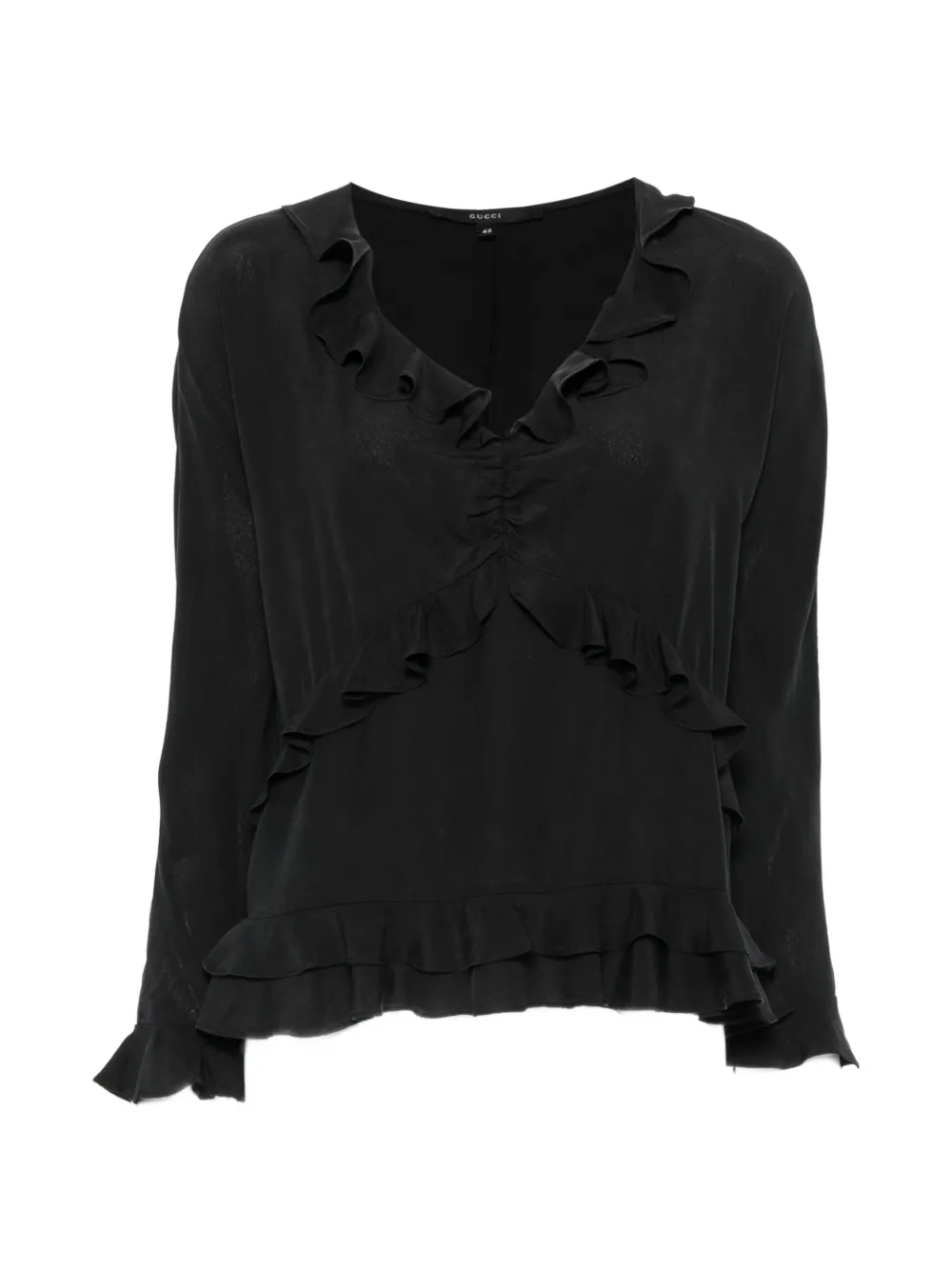 Gucci Pre-Owned Blusa con scollo a V anni 2000 - Nero