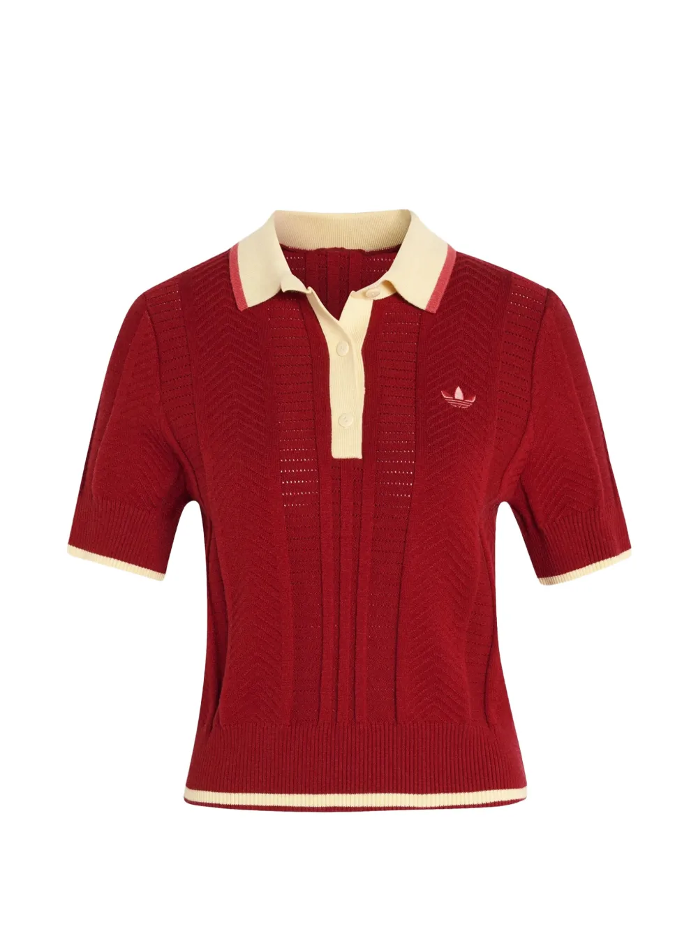 adidas cable knit Cali tee polo - Rosso