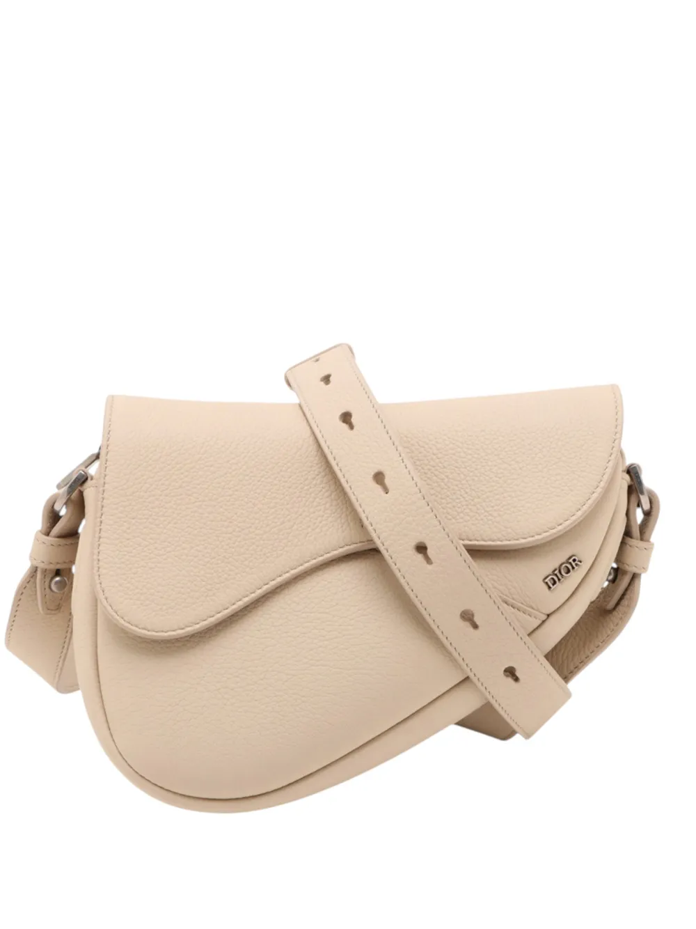 Christian Dior Pre-Owned 2019-2020 Grained Calfskin Saddle crossbody bag - Toni neutri
