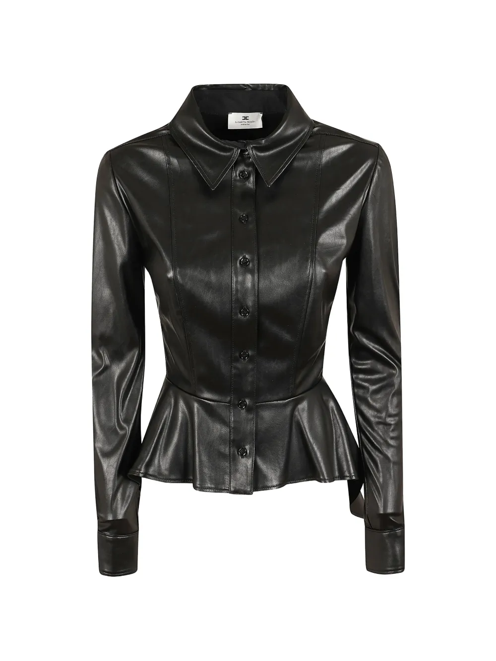 Elisabetta Franchi peplum-hem long-sleeve shirt - Schwarz