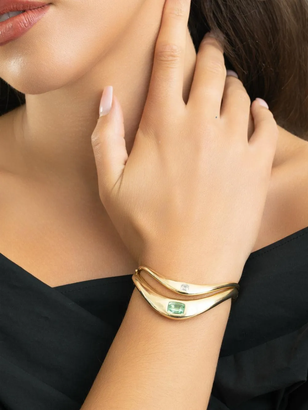 ZAHN-Z petite Zaha diamond cuff bracelet - Gold