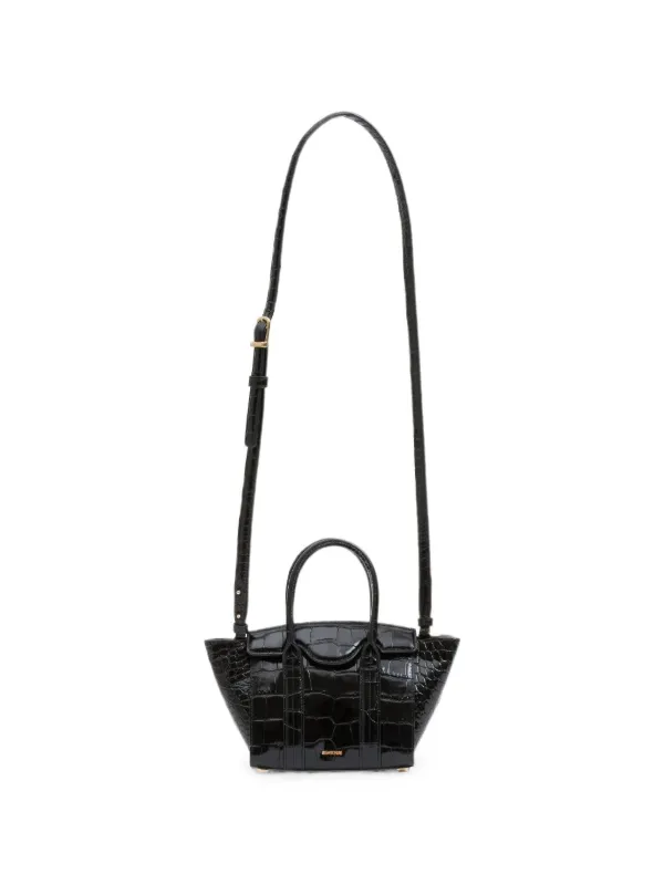 Simkhai Mini Nicola Croc-effect Leather Tote Bag in Black