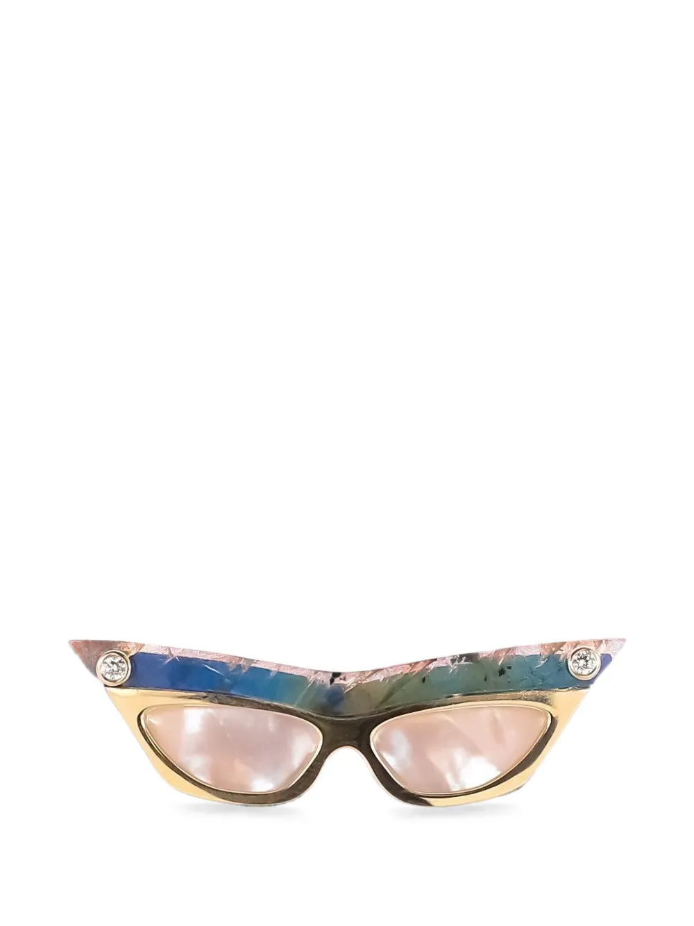 EDINA KISS Sunglasses diamond and pearl pendant - Gold