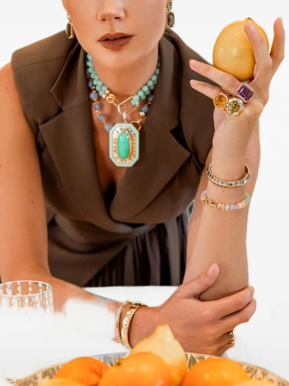 Harwell Godfrey multi-stone bangle bracelet - Gold
