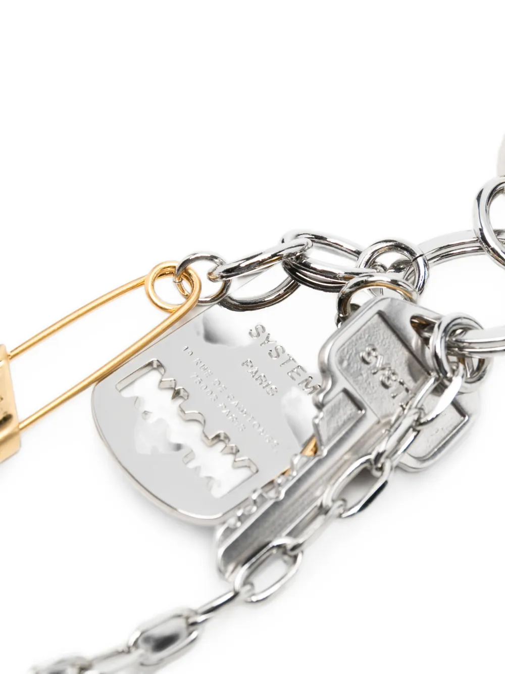 System Charm-embellished Lobster-clasp Keyring In Green