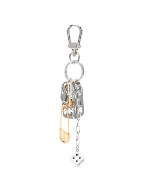System charm-embellished lobster-clasp keyring
