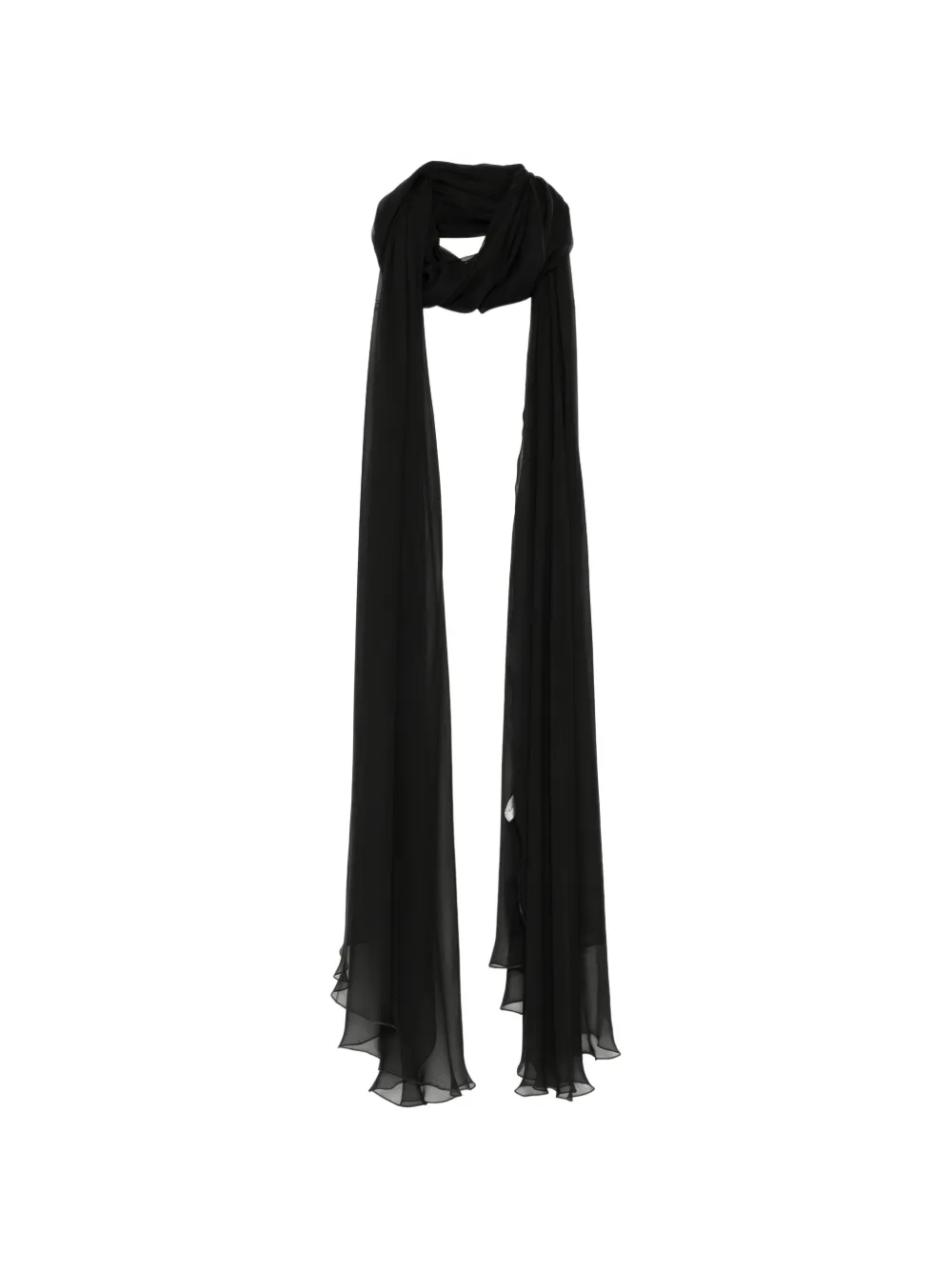 Zuhair Murad silk chiffon long scarf - Nero