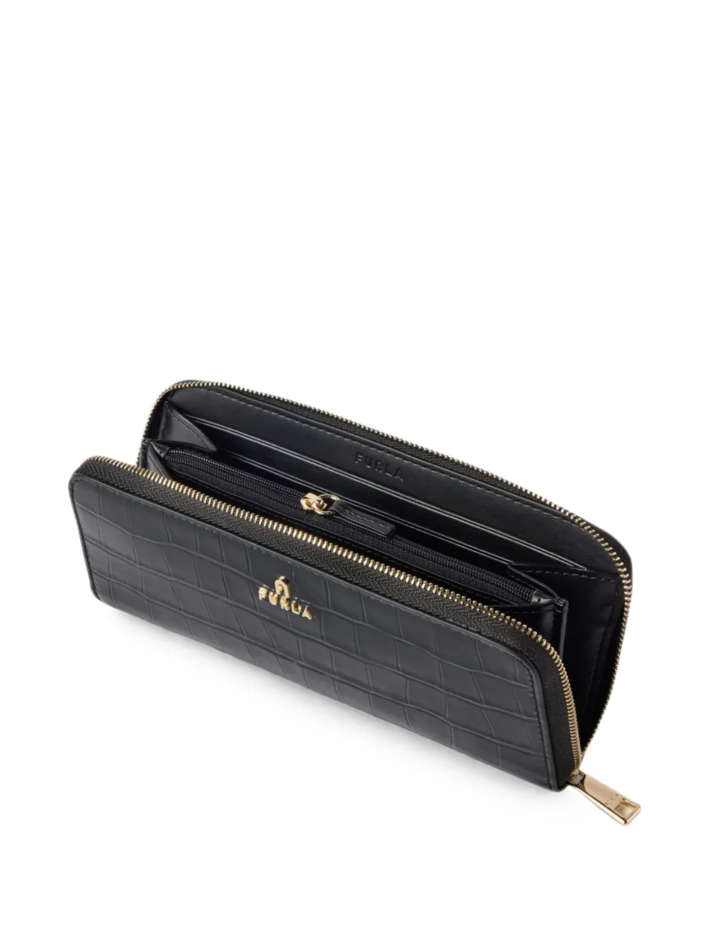 Furla Grote Camelia tas met rits Zwart