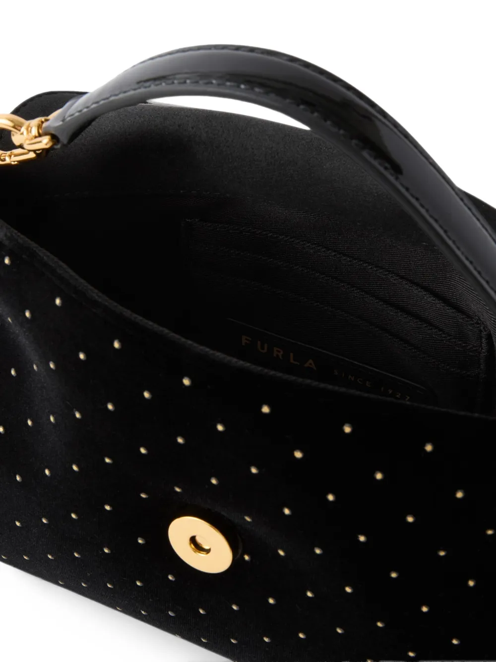 Furla Shopper met leren afwerking en studs Zwart