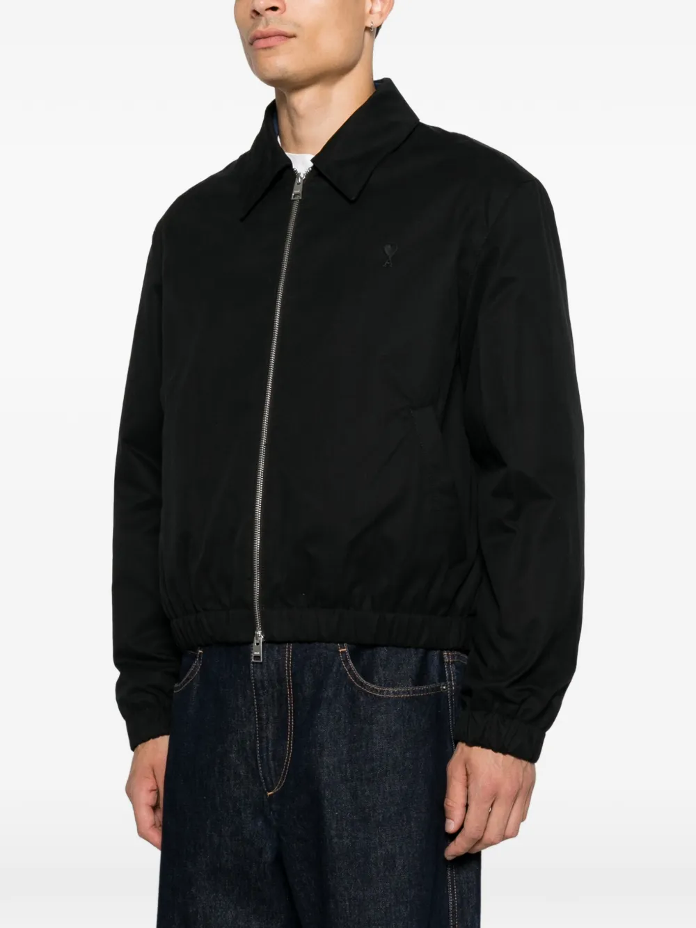 AMI Paris Ami de Coeur zip-up jacket Zwart