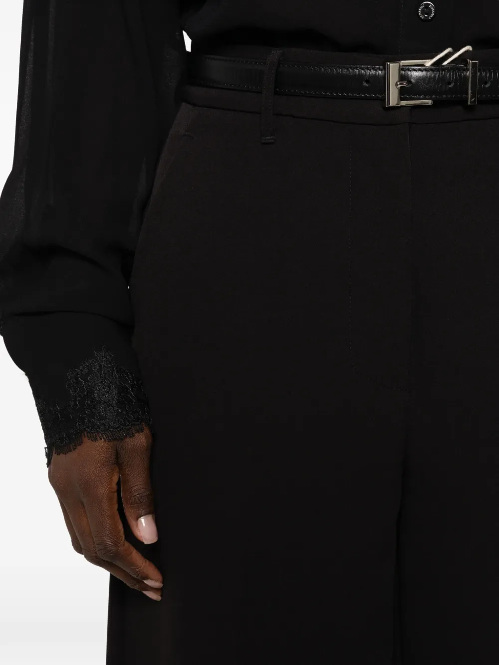 ERMANNO FIRENZE flat-front trousers Zwart