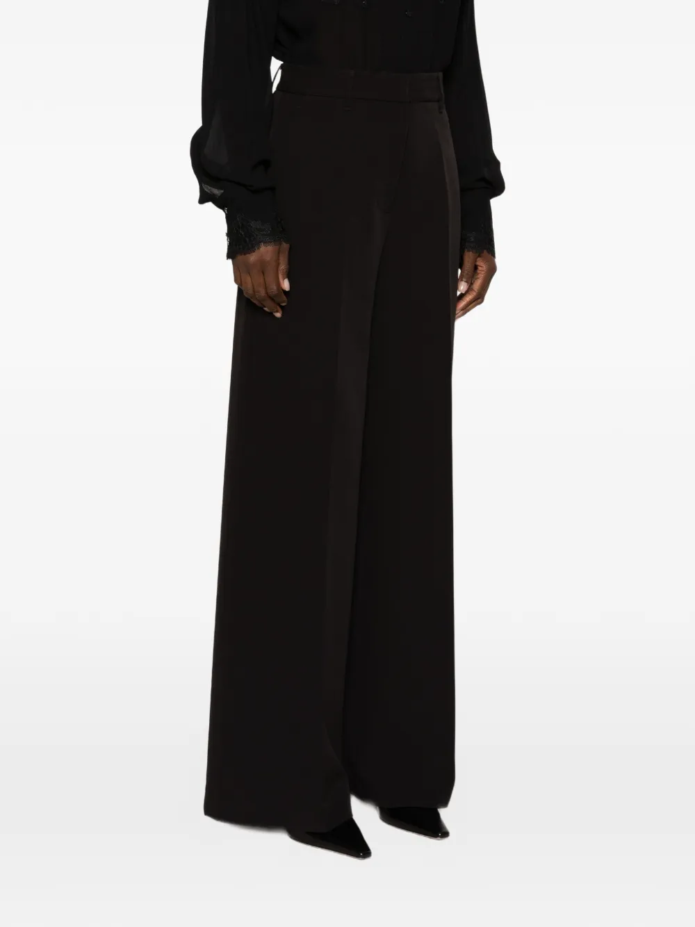 ERMANNO FIRENZE flat-front trousers Zwart