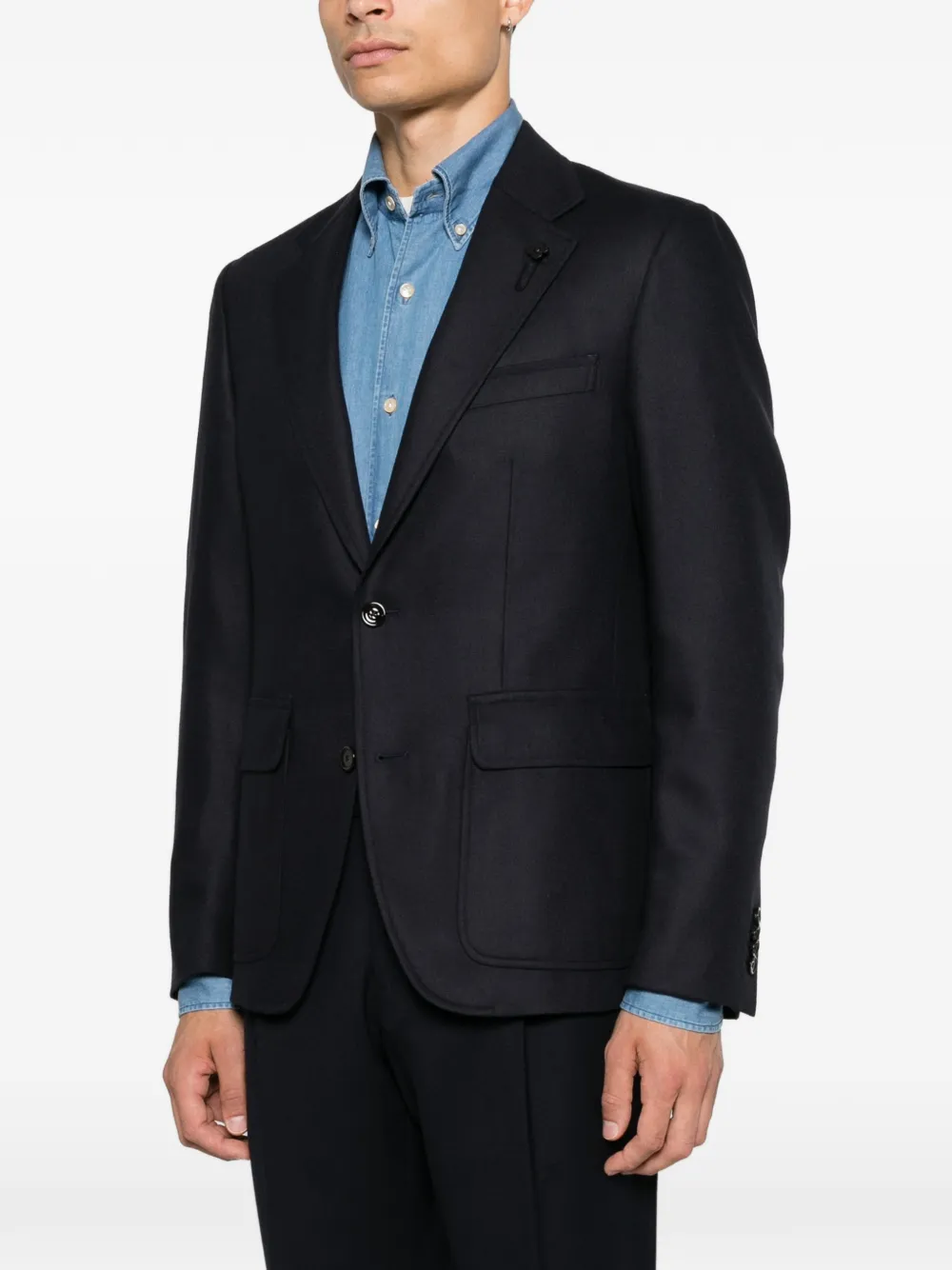 Lardini Blazer met enkele rij knopen Blauw