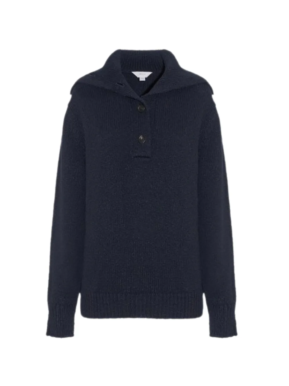 Malo button-placket spread-collar sweater - Blau