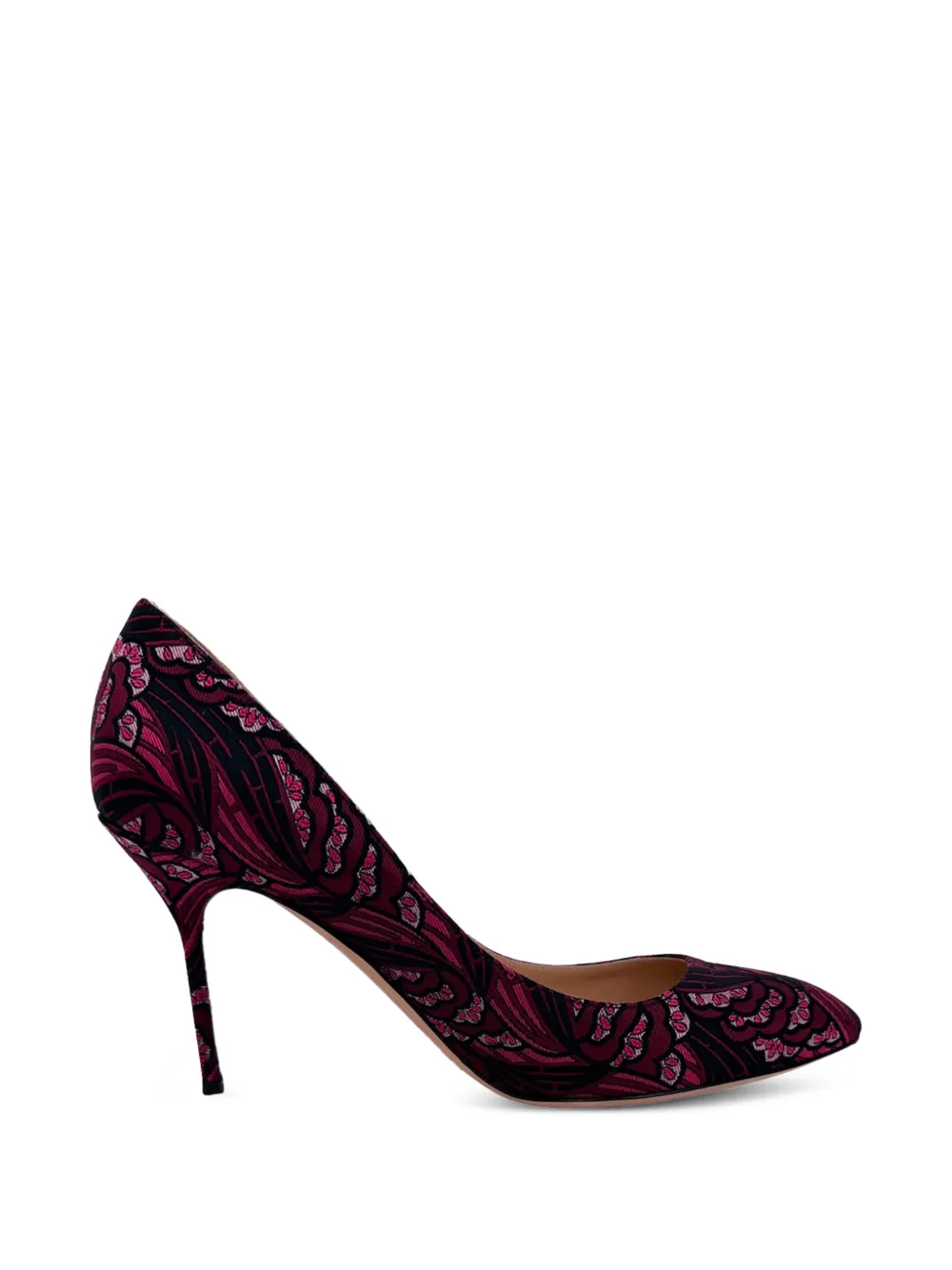 Sergio Rossi Vintage escarpins pointus à fleurs - Noir