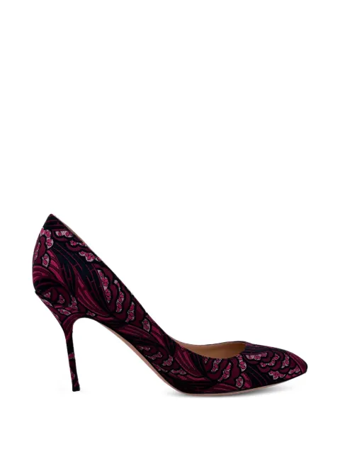 Sergio Rossi Vintage floral-print pointed-toe pumps