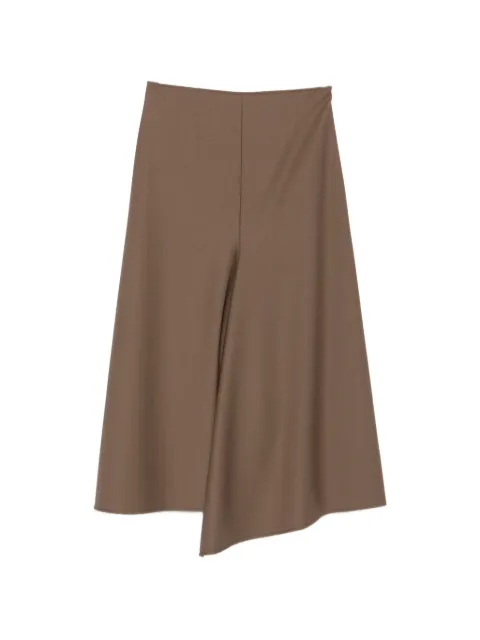 Nude asymmetric wool skirt