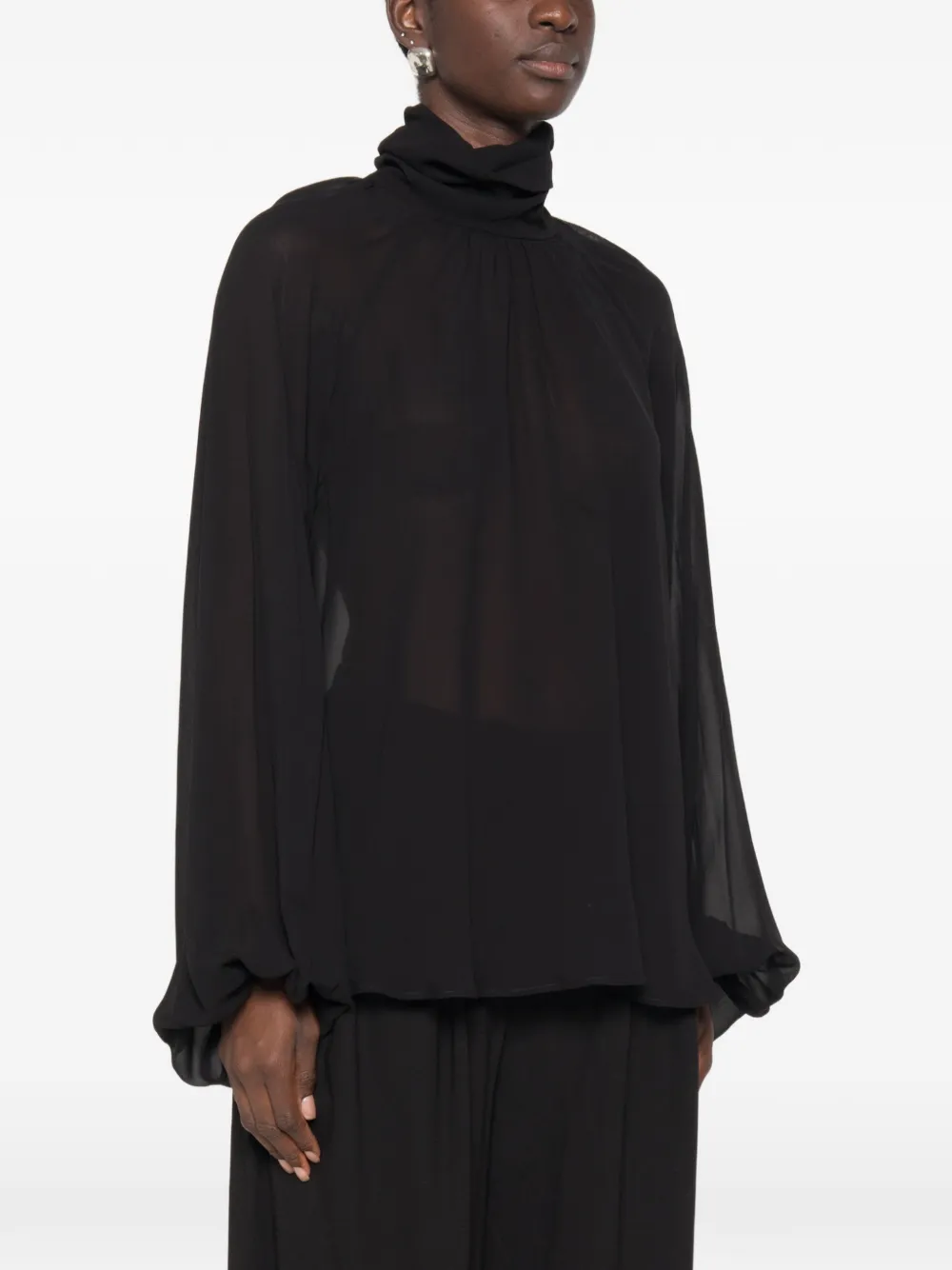 PT Torino Blouse met hoge hals Zwart