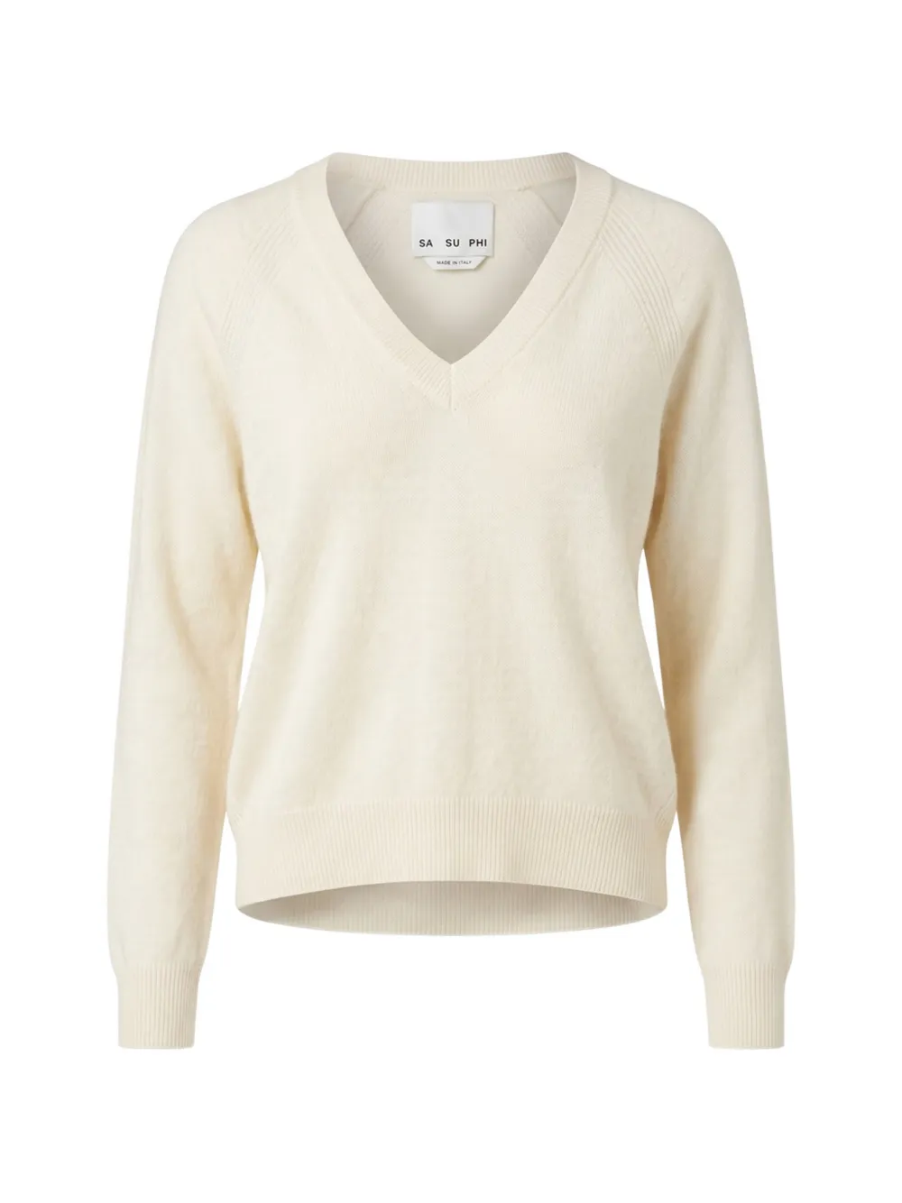 SA SU PHI raglan-sleeve V-neck sweater - Nude